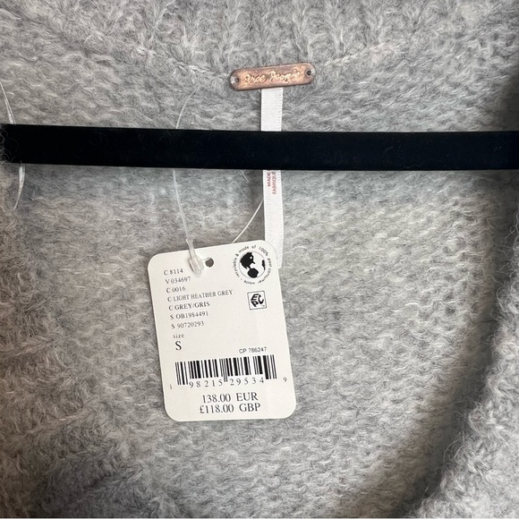 🐑 NWT Free People Dream Maker Vest Light Heather Grey | Sz Small | Alpaca Blend - Picture 5 of 11